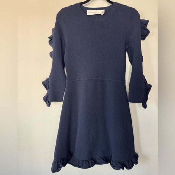 Victoria Beckham Navy Blue Knit Dress – Size 8 - Picture 3 of 15